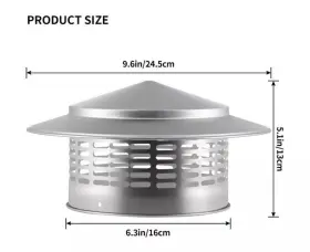 Pk-ccy-b91s Singvon 6 Inch Round Chimney Cap 304 Stainless Steel Cover With Screen Stove Pipe #3