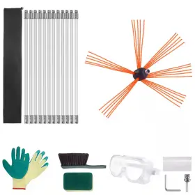 Skyshalo 313100989930 39 Ft. Chimney Sweep Kit 12 Reinforced Nylon Flexible Rods Ergonomic C