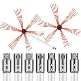 Skyshalo 445036177136 Chimney Sweep Kit 26 Ft. Length Brush Rotary Cleaning