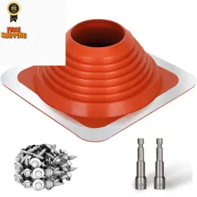 Sobalai 785249178467 #7 Metal Pipe Od 6 Inch - 11 Wide Red Roofing Flashing Boot