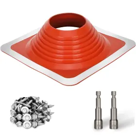 Sobalai 785249178474 #8 Metal Pipe Od 7 Inch - 13 Wide Red Roofing Flashing Boot