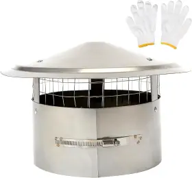 Solar Sports 313033999990 10 Inch Round Chimney Cap Cone Top With Screen Roof Rain Cov