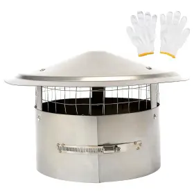 Solar Sports 702571475477 10 Inch Round Chimney Cap Cone Top With Screen Roof Rain