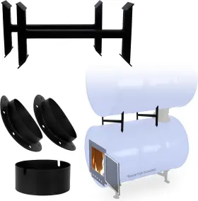 Sonret Fab-380 Adapter Kit Perfect For 30 To 55 Gallon Drums - Double Barrel Stove