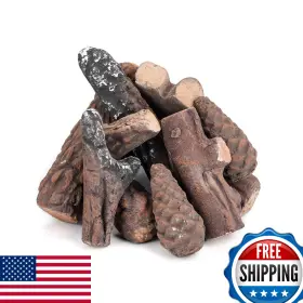 Stanbroil B076pbn6jv Small Ceramic Gas Logs 10 Piece Set Of Decoration Wood F