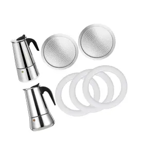 Strendier 12-tasse 2 Pcs Filter With 3 Silicone Gasket Seals For 12 Cup Stovetop Espresso Co