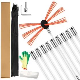 Suninlife 616833227349 30 Feet Chimney Sweep Kit Cleaning Brush Rotary
