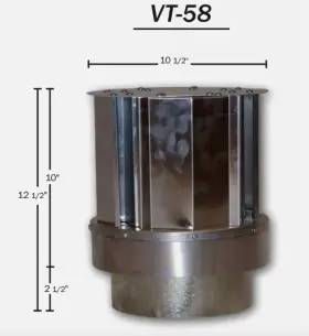 J3190 Superior Vt-58 Vertical Direct Vent Round Galvanized High Wind Termination