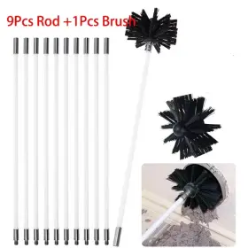Supreme-goodsoutlet 445025224278 Flexible Chimney Sweep Set Flue Sweeping Brush And Rod Kit Soot Cleaning Rods Nylo