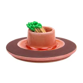 Sym-01 Synvox Vintage Ceramic Matches Holder And Striker Handcrafted Matchstick Lighter With