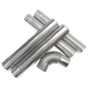 Taisoca Pipe02 4 Stove Pipe And 90 Degree Elbow 2.36 Inch Camping Wood Chimney For T