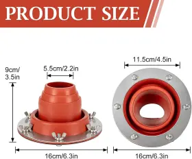 Tceapoo 705353397301 Tent Stove Jack Kit Silicone High Temp Flexible Roof Pipe Boot Metal Roofi #2