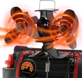 Tcfundy 711181069808 Wood Stove Fan Heat Powered For Buddy Heater Dual Motor Fireplace