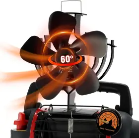 Tcfundy 744110454680 Heat Powered Wood Stove Fan Oscillating Fireplace 60 Rotation Left