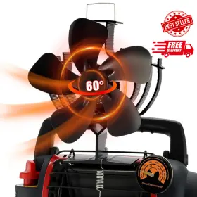Tcfundy 744759529992 Heat Powered Wood Stove Fan Oscillating Fireplace 60 Rotation Eco