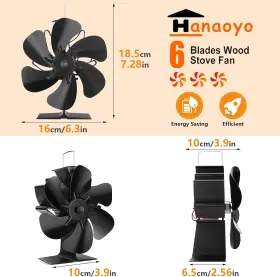 Tcfundy 957501018235 6 Blades Fireplace Stove Fan Eco Heat Powered Log Wood Burner #3 Tcfundy 957501018235 6 Blades Fireplace Stove Fan Eco Heat Powered Log Wood Burner #3