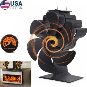 Tcfundy 957501018235 6 Blades Fireplace Stove Fan Eco Heat Powered Log Wood Burner Tcfundy 957501018235 6 Blades Fireplace Stove Fan Eco Heat Powered Log Wood Burner