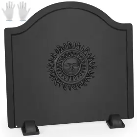 Tkf24-288-16-sun Tecana Fireback For Fireplace 16 Inches - Back Plates Inch Black
