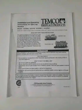 Ad23pb-1 Temco Fireplace Products Installation And Operating Instructions Gas Log Heaters