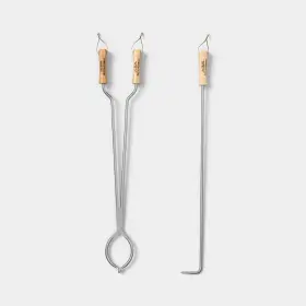 94741655 Threshold 2pc Tongs And Fire Poker Tool Set Gray -