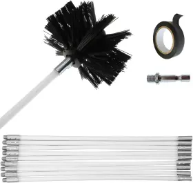 Tisstingt4xguydowp Tissting 12 Pcs Dryer Duct Cleaning Kit With 12inch Rod Chimney Pipe Inner Wall