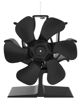 Titeck 1280450044 Wood Stove Fan Heat Powered Small Fireplace 044 Black