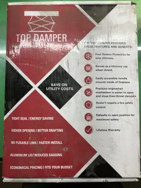 Top Damper 853320006319 The 9 X 13 Unused On Job. Open Dirty Box With New Product Inside