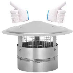 B0f2466jc4 Topfurn 7inch Round Rain Cap Chimney Black Stainless Steel More Se