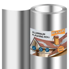 Tubtoken 744585565072 Aluminum Roll Flashing 40ftft X 50ft Metal Roofing For Roof And