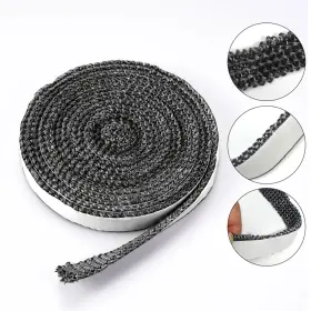 Turbo-roofinds 711181385373 10/15mm Fireplace Sealing Rope Wood Burning Stove Door Self-adhesive Fiberglass #2