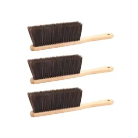 Ultechnovo 721007602b3mh3z0 Hand Broom Brush 3pcs With Wood Handle Horse Hair Handheld