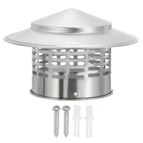 Uxcell 601968078119 4 Inch Chimney Cap 304 Stainless Steel Round Cover Hood Screen Roof Vent With Screws