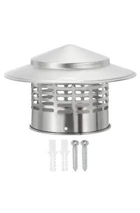 Uxcell 636939681579 6 Inch Chimney Cap 304 Stainless Steel Cover Hood Screen Roof Vent