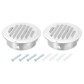 A24112000ux1537 Uxcell 2 Pcs Stainless Steel Air Vents 4.5 Inch Louvered Silver