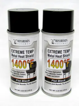 Valiant 1-6-9096 2 - Crossroads Coatings Extreme Temp Metal Heat Shield 1400 Paint Flat Black