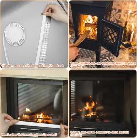 Vcx 726084082700 Fireplace Seal Tape Wood Stove Gasket Rope Self-adhesive Door Gas #2