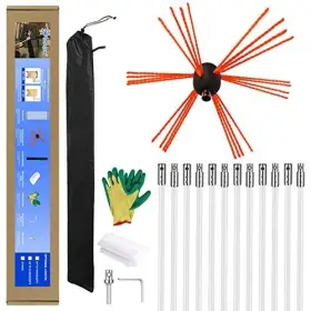 Vevor 197988965992 Bluesea 39ft Chimney Cleaning Brush Kit Flexible Rods Soot Tool