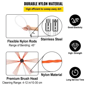 Vevor 609832215158 Chimney Sweep Kit 26ft Length Cleaning Tool Kits With 8 Nylon Fle #3 Vevor 609832215158 Chimney Sweep Kit 26ft Length Cleaning Tool Kits With 8 Nylon Fle #3