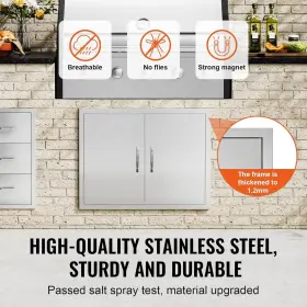 Vevor 719034811888 Bbq Double Access Door 31w X 24h Inch Silver #3