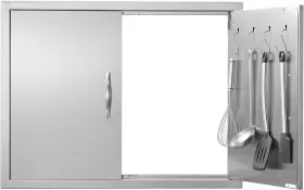 Vevor 719034811888 Bbq Double Access Door 31w X 24h Inch Silver