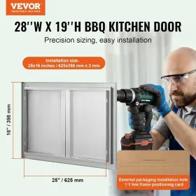 Vevor 768558093959 Bbq Access Door 28 X 19 Inch Double 28w 19h Silver #2