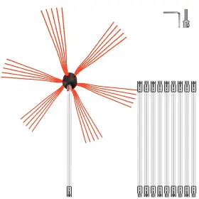 Vevor 840281561438 Chimney Sweep Kit Cleaning 33ft Sooteater Vevor 840281561438 Chimney Sweep Kit Cleaning 33ft Sooteater