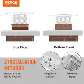 Vevor 840349948812 Chimney Cap 12 X Inch 304 Stainless Steel Fireplace Cover Silv #2