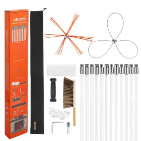 At12 Vevor Chimney Sweep Kit Fireplace Brush With Dual Heads Goggles