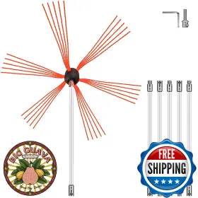B085t2q9gy Vevor Chimney Sweep Kit 20ft With 6 Flexible Nylon Rods Drill Powered