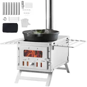 Vevor Wmcpsf02 Portable Wood Stove Camping Hot Tent Bbq 80 In For Outdoor With Pipes