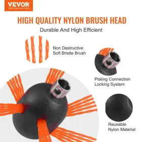 Ycs30yc1pcs9enft8v0 Vevor Chimney Sweep Kit Reinforced Flexible Rods 30 Ft. Cleaning Brush Cleaner #2