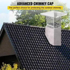Ycz8x87e6jw70w2hlv0 Vevor Chimney Cap 8 Inch X8 Flue Caps 304 Stainless Steel Fireplace Cover F #2