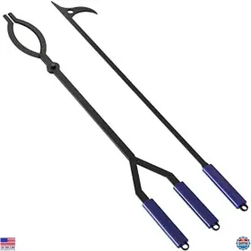 Visit The Cklt Store B0bjpbxcjj 40 Inch Rustproof Log Tongs And Poker Set - Ultimate Wood Grabber For Indoor/outdoor