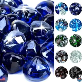 5932 Visit The Onlyfire Store 10-pounds Fire Glass Diamonds For Propane Pit 1 Inch Reflective